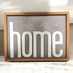 Farmhouse Wooden Sign Decor For Home- “Together Is Home” Modern Farmhouse Rustic